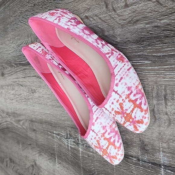Amelia Grace Loubella Ballet Flats Loafers Hot Pink & Orange Tie Dye Size 11 - Picture 5 of 8